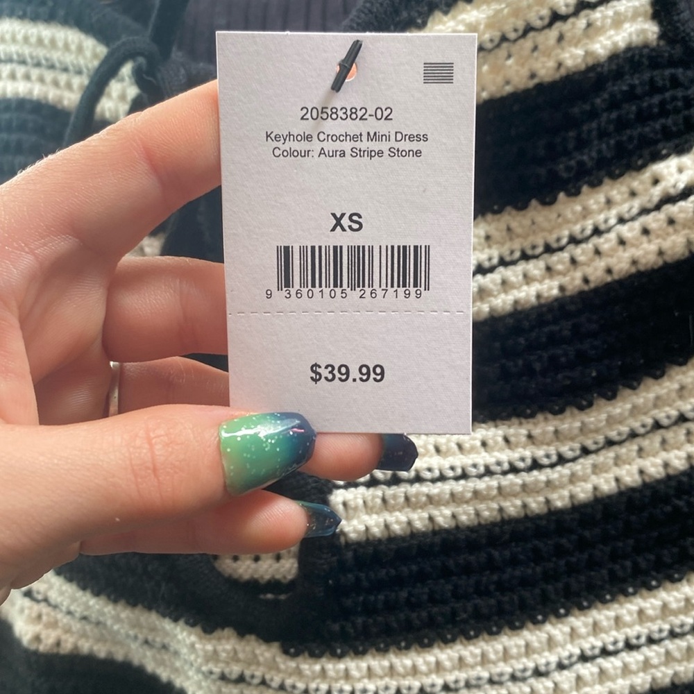 Mini dress stripe stone